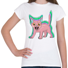 PRINTFASHION Cica LSD - Női póló - Fehér női póló