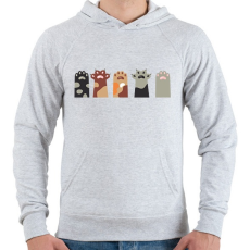 PRINTFASHION Cica mancsok - Férfi kapucnis pulóver - Sport szürke