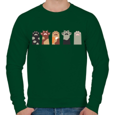 PRINTFASHION Cica mancsok - Férfi pulóver - Sötétzöld
