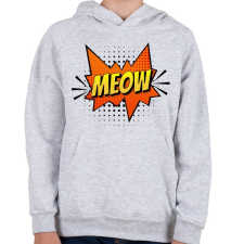 PRINTFASHION Cica meow - Gyerek kapucnis pulóver - Sport szürke gyerek pulóver, kardigán