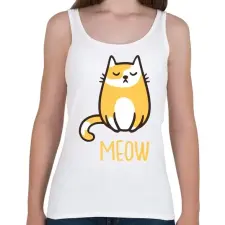 PRINTFASHION Cica - meow - Női atléta - Fehér női trikó