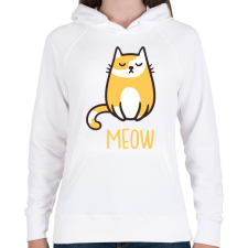 PRINTFASHION Cica - meow - Női kapucnis pulóver - Fehér női pulóver, kardigán