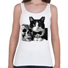 PRINTFASHION Cica - Női atléta - Fehér női trikó