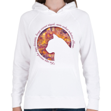 PRINTFASHION Cica - Női kapucnis pulóver - Fehér női pulóver, kardigán