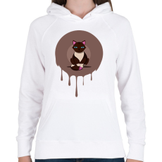 PRINTFASHION Cica - Női kapucnis pulóver - Fehér