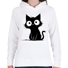 PRINTFASHION Cica - Női kapucnis pulóver - Fehér