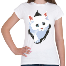 PRINTFASHION Cica - Női póló - Fehér női póló