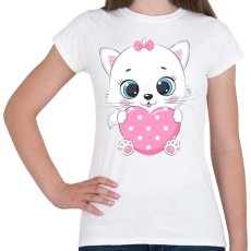 PRINTFASHION Cica - Női póló - Fehér