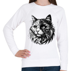 PRINTFASHION Cica - Női pulóver - Fehér