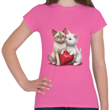 PRINTFASHION cica pár - Női póló - Rózsaszín női póló