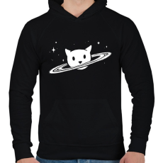 PRINTFASHION Cica planéta - Férfi kapucnis pulóver - Fekete