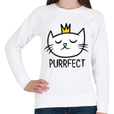 PRINTFASHION Cica - purrfect - pefekt - Női pulóver - Fehér női pulóver, kardigán