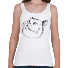 PRINTFASHION Cica rajz - Női atléta - Fehér női trikó