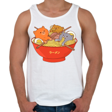 PRINTFASHION Cica ramen - Férfi atléta - Fehér