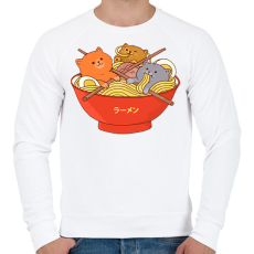PRINTFASHION Cica ramen - Férfi pulóver - Fehér