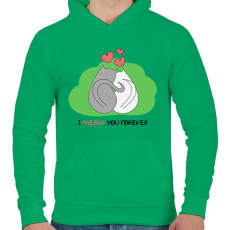 PRINTFASHION Cica szerelem - Férfi kapucnis pulóver - Zöld