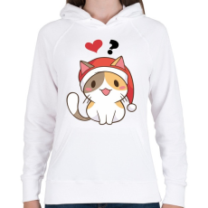 PRINTFASHION Cica - szeretsz ? - Női kapucnis pulóver - Fehér