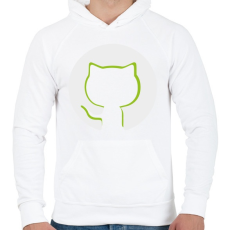 PRINTFASHION Cica sziluett  - Férfi kapucnis pulóver - Fehér