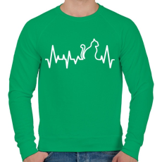 PRINTFASHION Cica szívverés - Férfi pulóver - Zöld