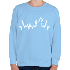 PRINTFASHION Cica szívverés - Gyerek pulóver - Világoskék
