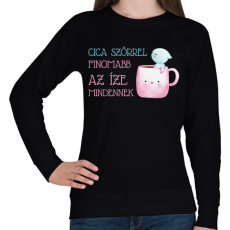 PRINTFASHION Cica szőrrel finomabb - Bögre - Női pulóver - Fekete