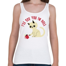 PRINTFASHION Cica - találkozunk a pokolban - Női atléta - Fehér