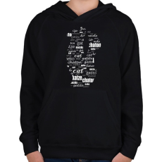 PRINTFASHION cica többnyelven - Gyerek kapucnis pulóver - Fekete