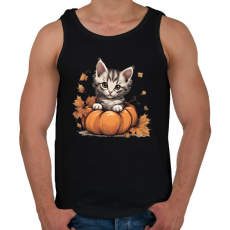 PRINTFASHION cica tökben - Férfi atléta - Fekete