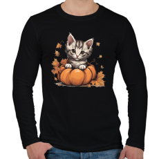 PRINTFASHION cica tökben - Férfi hosszú ujjú póló - Fekete