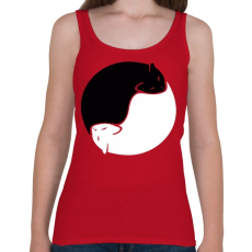 PRINTFASHION Cica yin yang - Női atléta - Cseresznyepiros