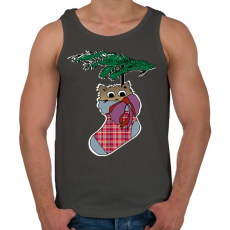 PRINTFASHION cica zokniban - Férfi atléta - Sötétszürke