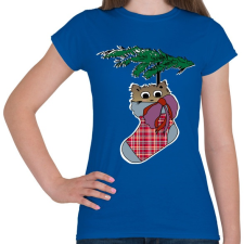 PRINTFASHION cica zokniban - Női póló - Királykék női póló
