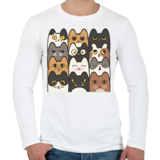 PRINTFASHION Cicák - Férfi hosszú ujjú póló - Fehér férfi póló