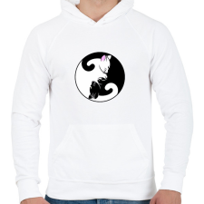 PRINTFASHION Cicák - Férfi kapucnis pulóver - Fehér férfi pulóver, kardigán