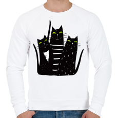 PRINTFASHION Cicák - Férfi pulóver - Fehér
