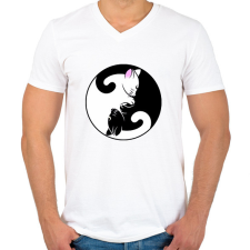 PRINTFASHION Cicák - Férfi V-nyakú póló - Fehér férfi póló