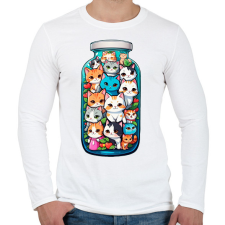 PRINTFASHION Cicák üvegben - Férfi hosszú ujjú póló - Fehér férfi póló