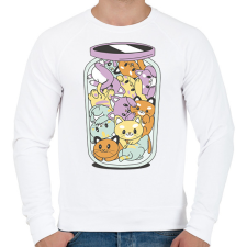PRINTFASHION Cicák üvegben - Férfi pulóver - Fehér férfi pulóver, kardigán