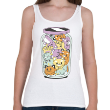 PRINTFASHION Cicák üvegben - Női atléta - Fehér női trikó