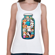 PRINTFASHION Cicák üvegben - Női atléta - Fehér női trikó