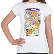 PRINTFASHION Cicák üvegben - Női póló - Fehér női póló