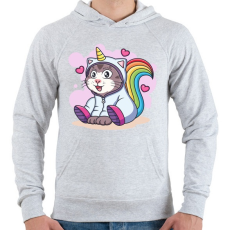 PRINTFASHION Cicakornis - Férfi kapucnis pulóver - Sport szürke