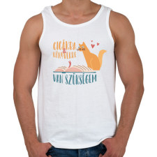 PRINTFASHION Cicákra & Könyvekre van szükségem - Férfi atléta - Fehér atléta, trikó