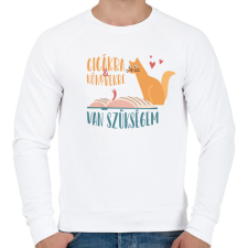 PRINTFASHION Cicákra & Könyvekre van szükségem - Férfi pulóver - Fehér férfi pulóver, kardigán