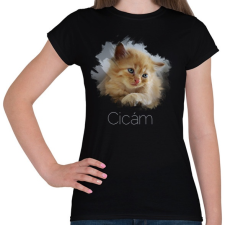 PRINTFASHION cicám - Női póló - Fekete női póló