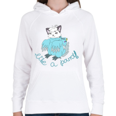 PRINTFASHION Cicapapagáj - Női kapucnis pulóver - Fehér