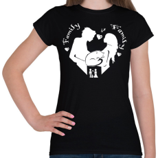 PRINTFASHION cicás család - Női póló - Fekete