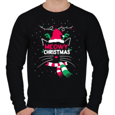 PRINTFASHION Cicás karácsony - Férfi pulóver - Fekete