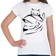 PRINTFASHION cicás - Női póló - Fehér női póló