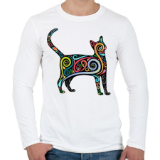 PRINTFASHION Cicás póló - Férfi hosszú ujjú póló - Fehér férfi póló